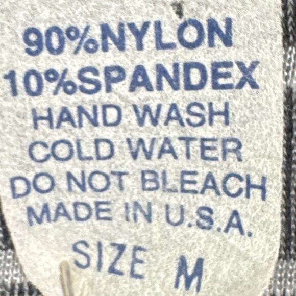 Vintage Velvet Burnout Striped Shirt Gray Crew Neck Long Sleeve Size M Retro - Picture 8 of 8